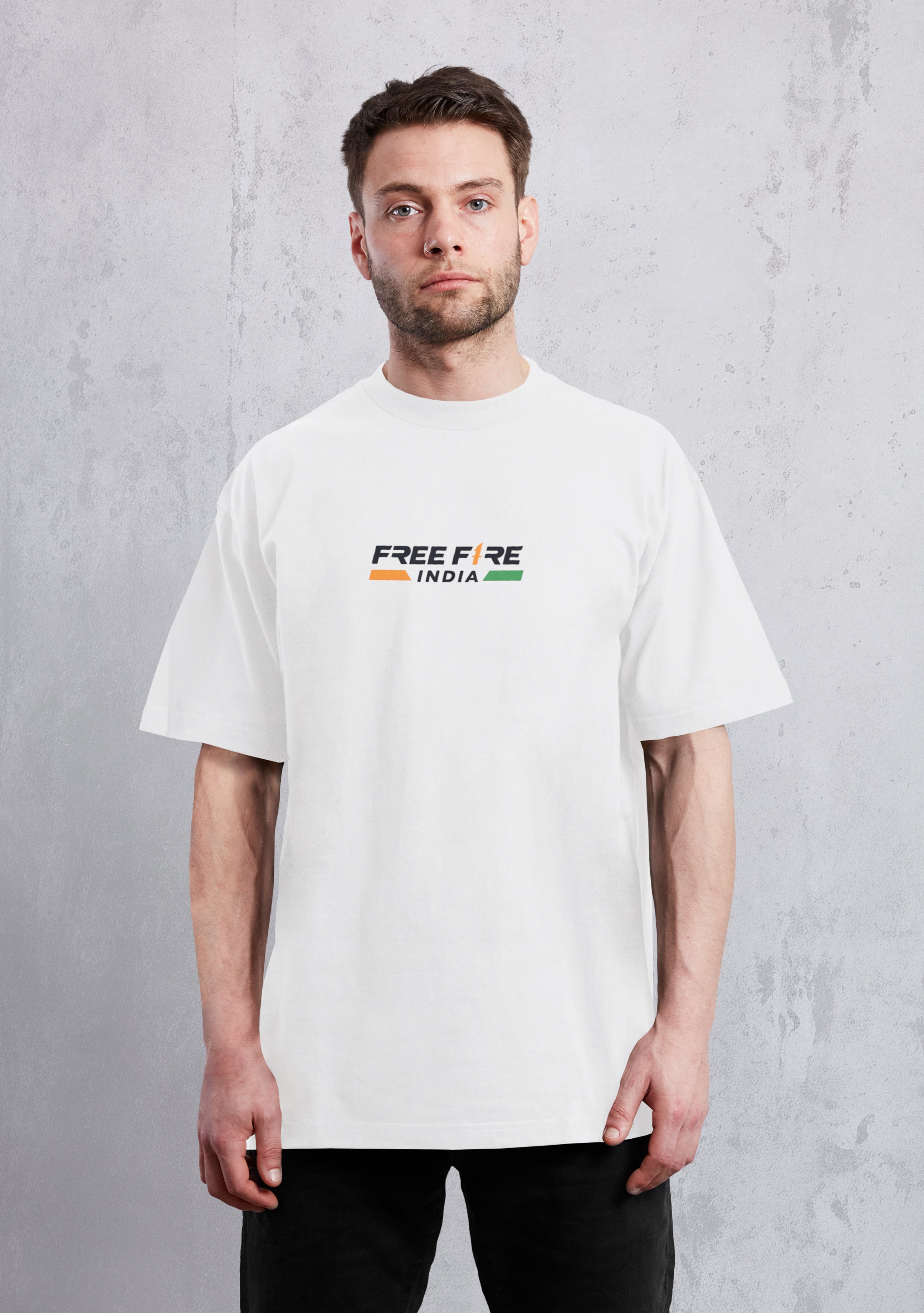 Free Fire India White Oversize T-Shirt
