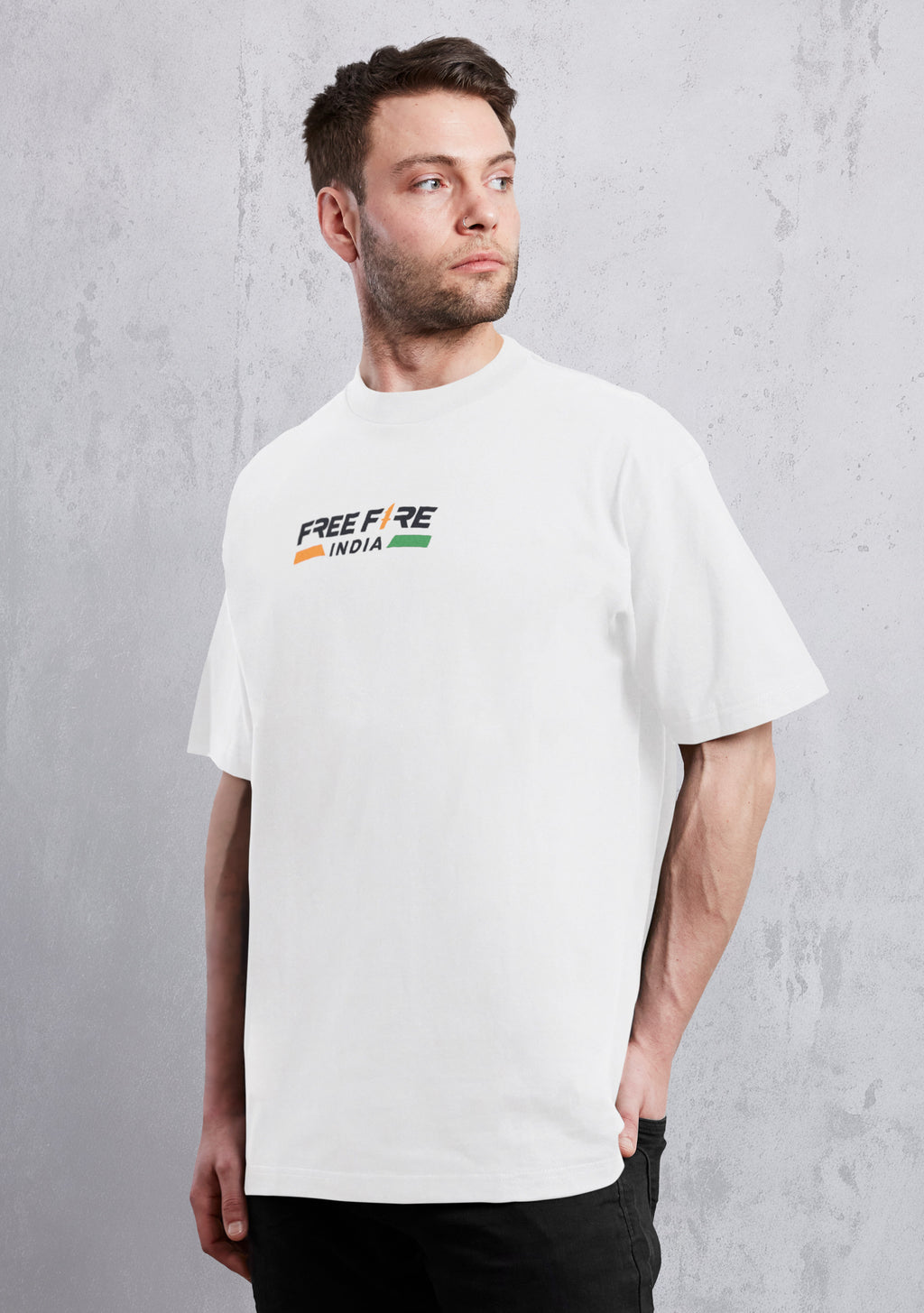 Free Fire India White Oversize T-Shirt