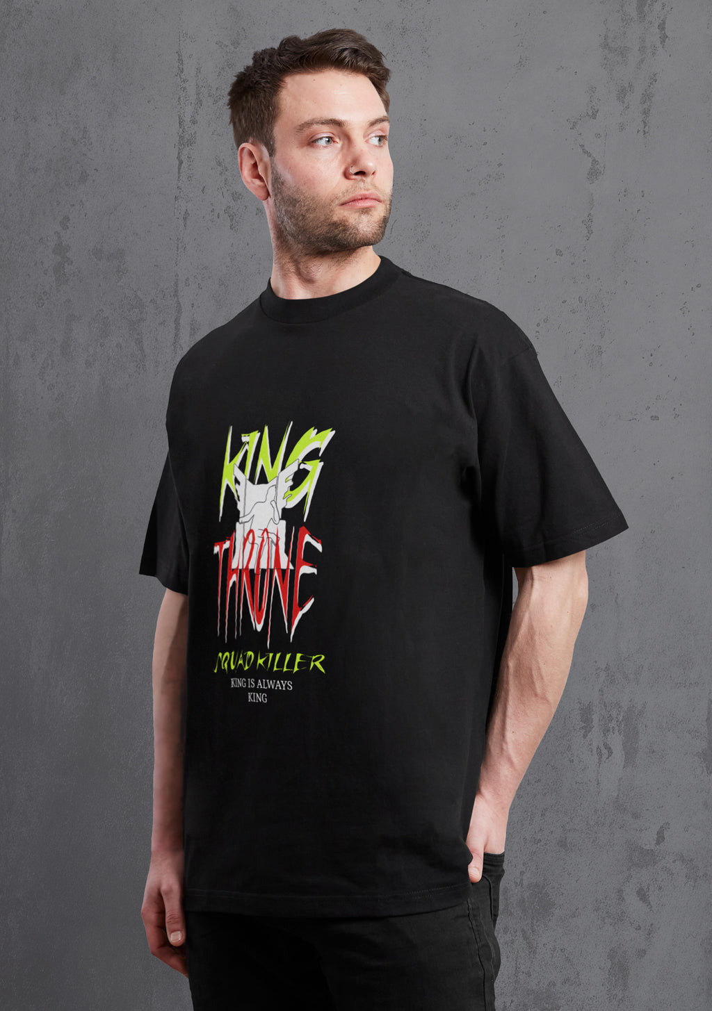 Free Fire King Thron Black Oversize T-shirt