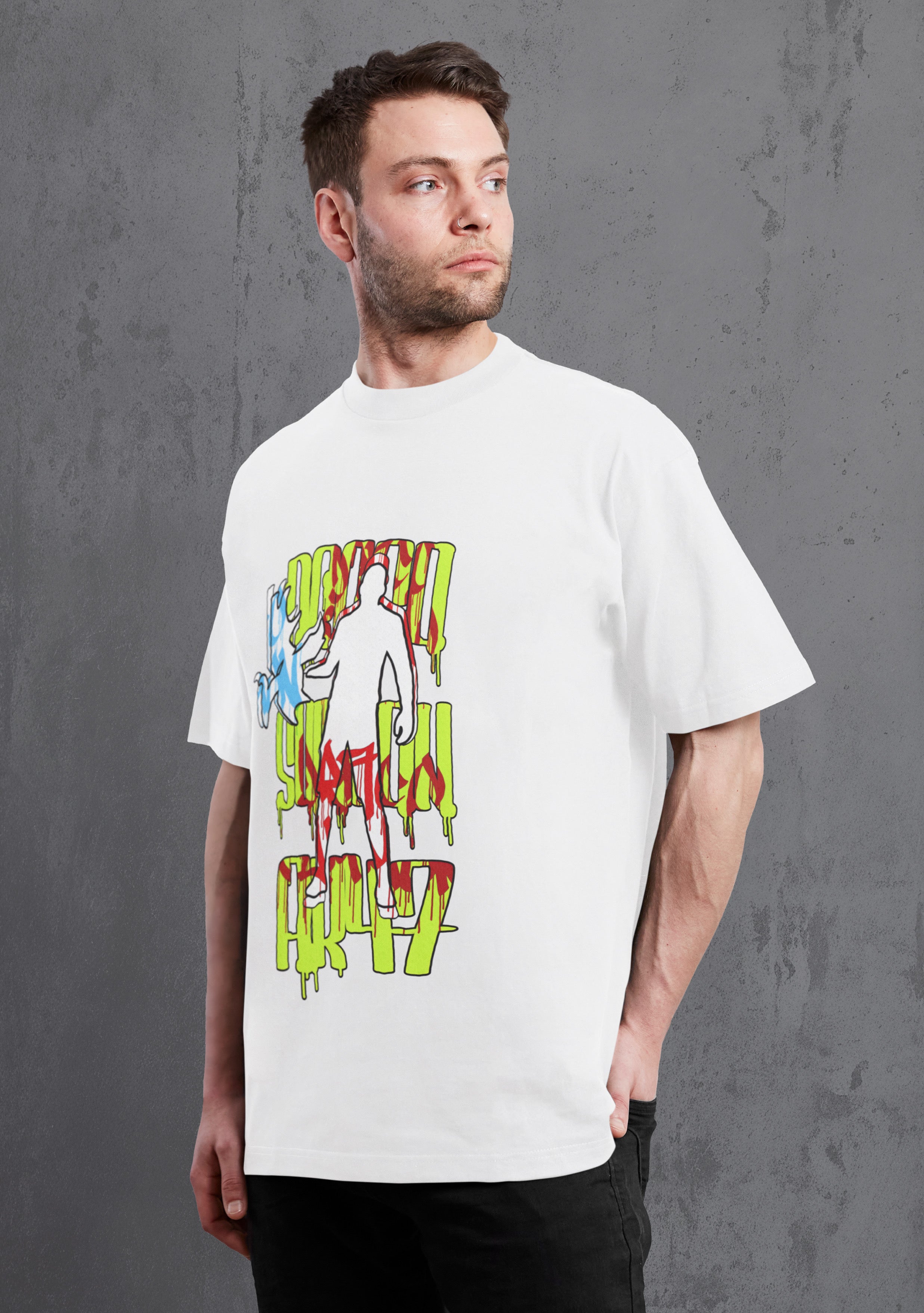 Free Fire Draco Ak47 White Oversize T-Shirt