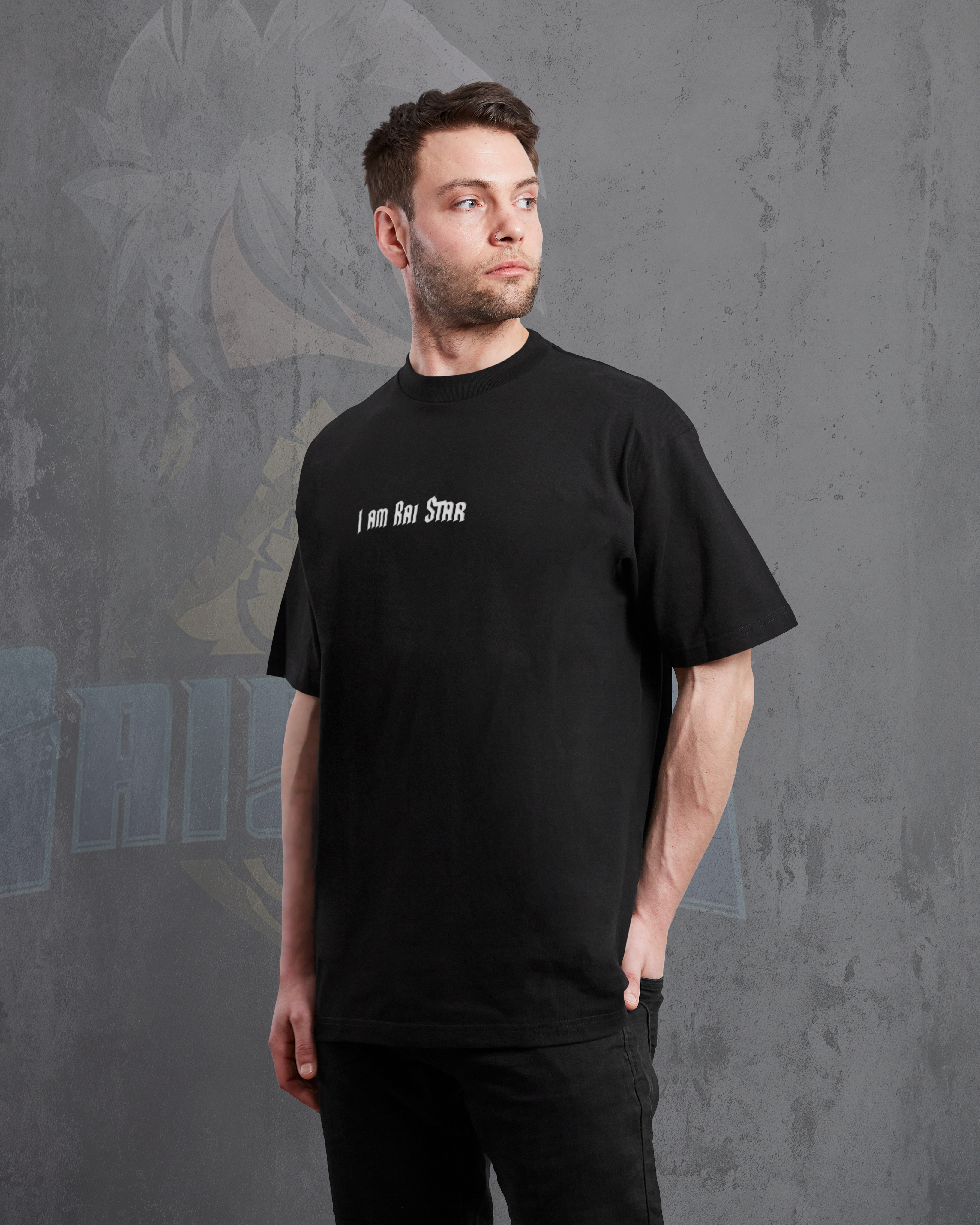 I Am Rai Star – Premium Unisex Oversized Black T-Shirt | 240 GSM Cotton