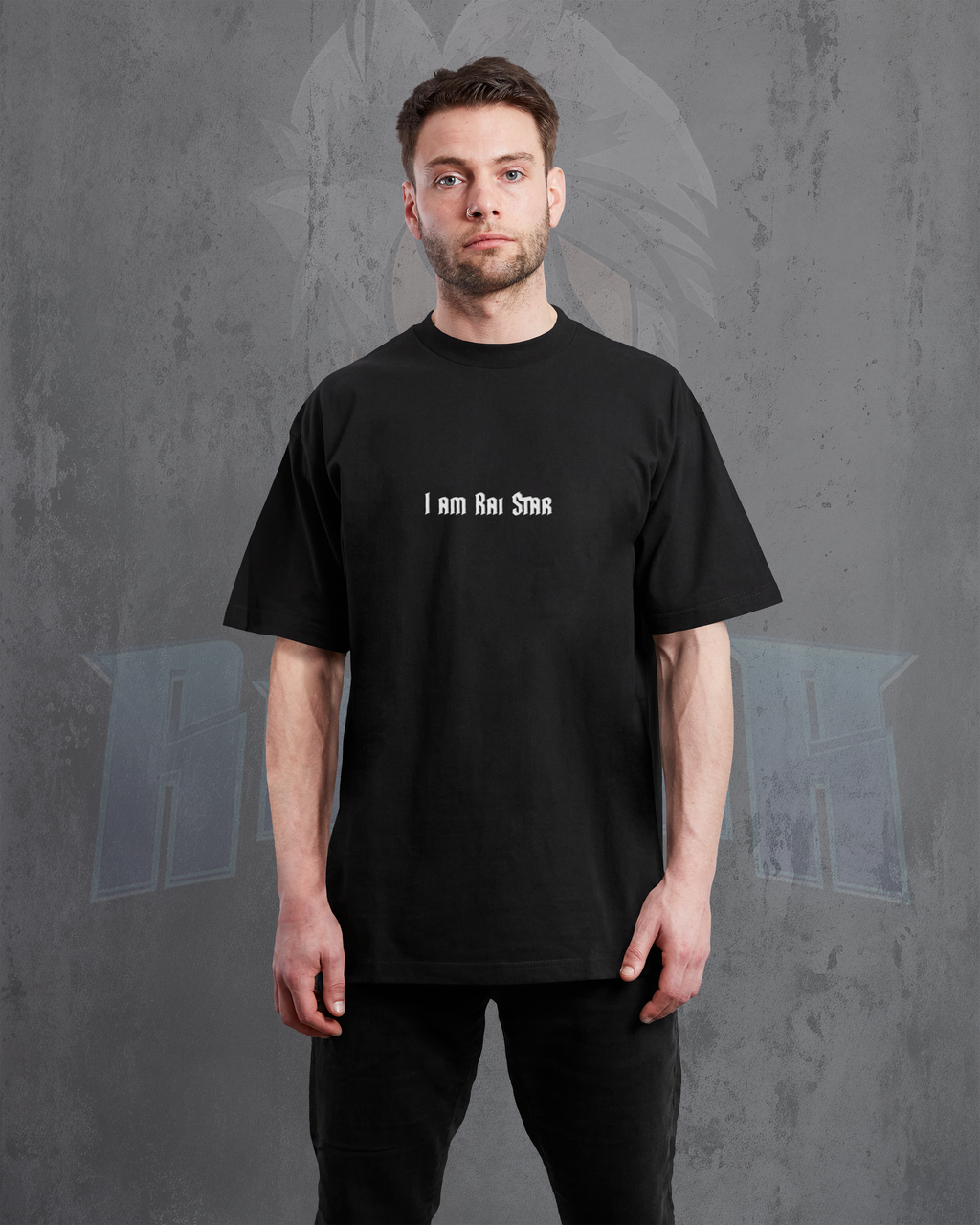 I Am Rai Star – Premium Unisex Oversized Black T-Shirt | 240 GSM Cotton