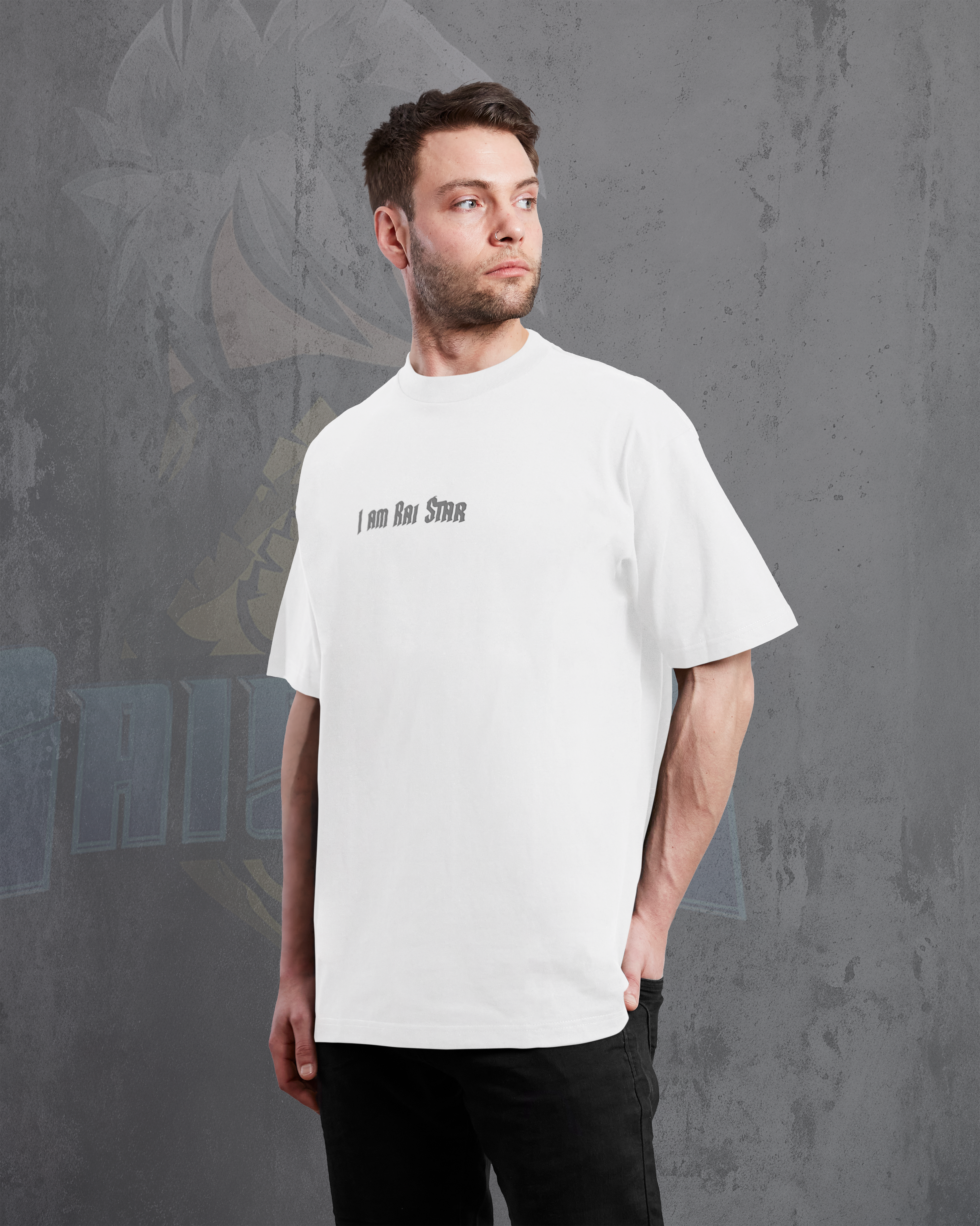 I Am Rai Star – Premium Unisex Oversized White T-Shirt | 240 GSM Cotton