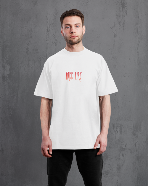 Free Fire Cobra MP40 – Premium Unisex Oversized White T-Shirt | 240 GSM Cotton