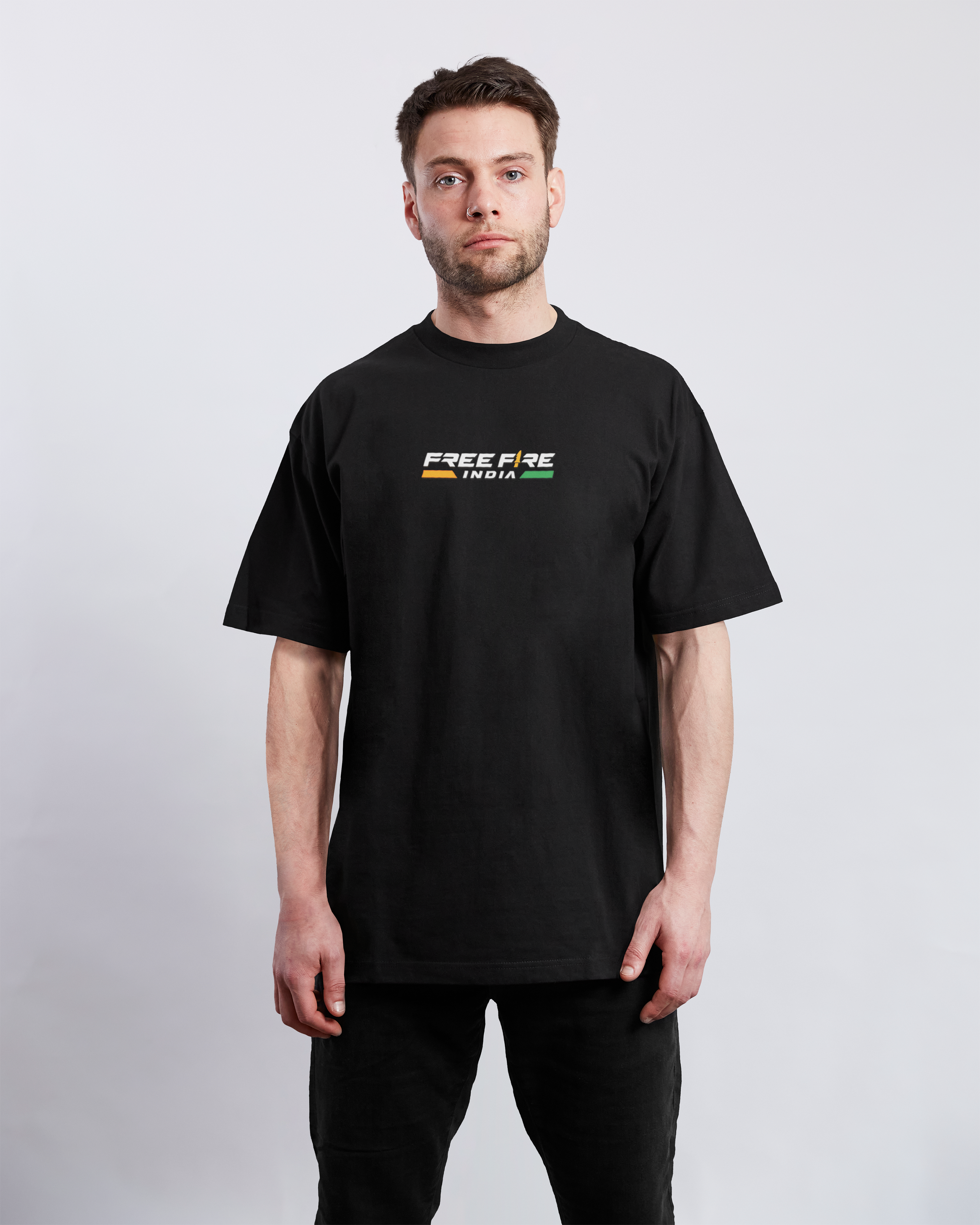 Free Fire India – Premium Unisex Oversized Black T-Shirt | 240 GSM Cotton
