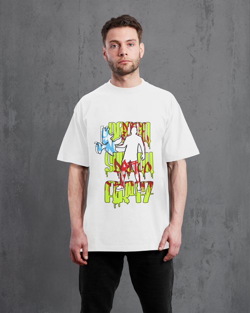 Free Fire Draco Ak Emote – Premium Unisex Oversized White T-Shirt | 240 GSM Cotton